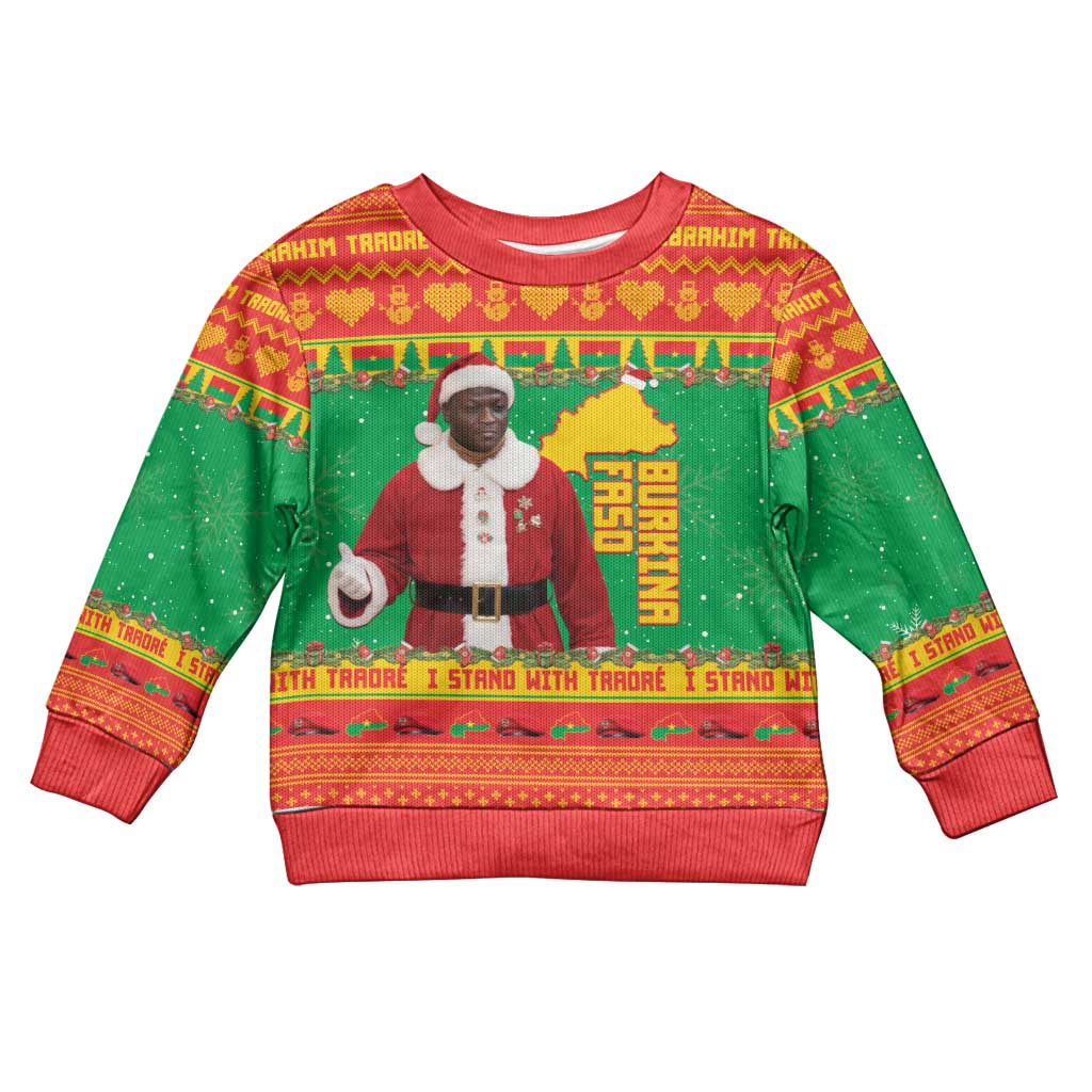 Afro Christmas in Burkina Faso Ibrahim Traore Kid Ugly Christmas Sweater Merry Christmas - African Pride