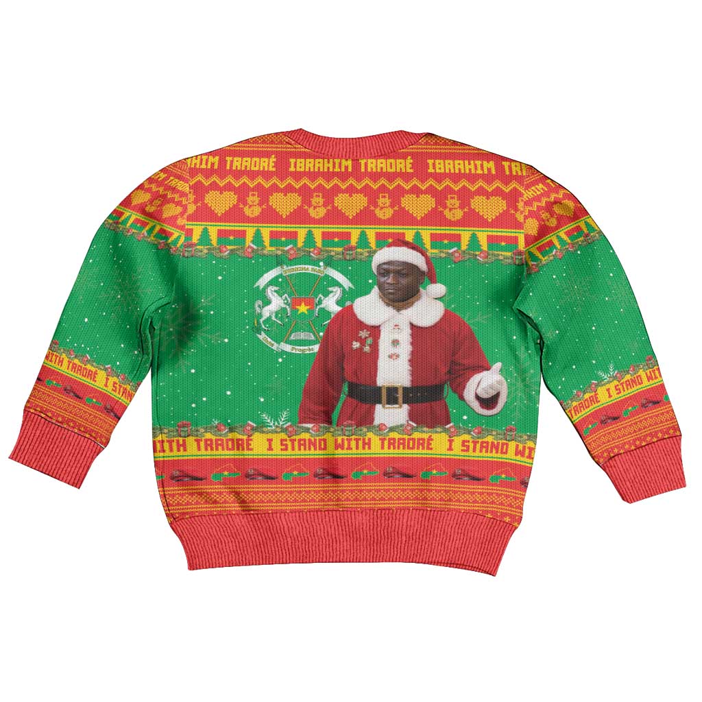 Afro Christmas in Burkina Faso Ibrahim Traore Kid Ugly Christmas Sweater Merry Christmas - African Pride