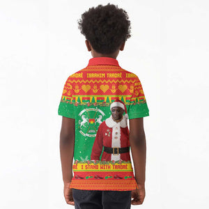 Afro Burkina Faso Christmas Spirit Kid Polo Shirt Stand With Traore Stand With Hope - African Pride
