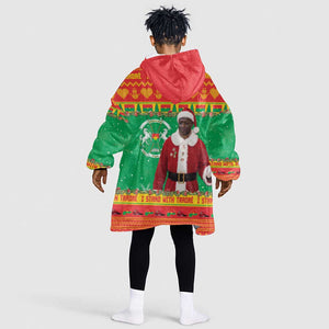Afro Burkina Faso Christmas Spirit Kid Wearable Blanket Hoodie Stand With Traore Stand With Hope - African Pride