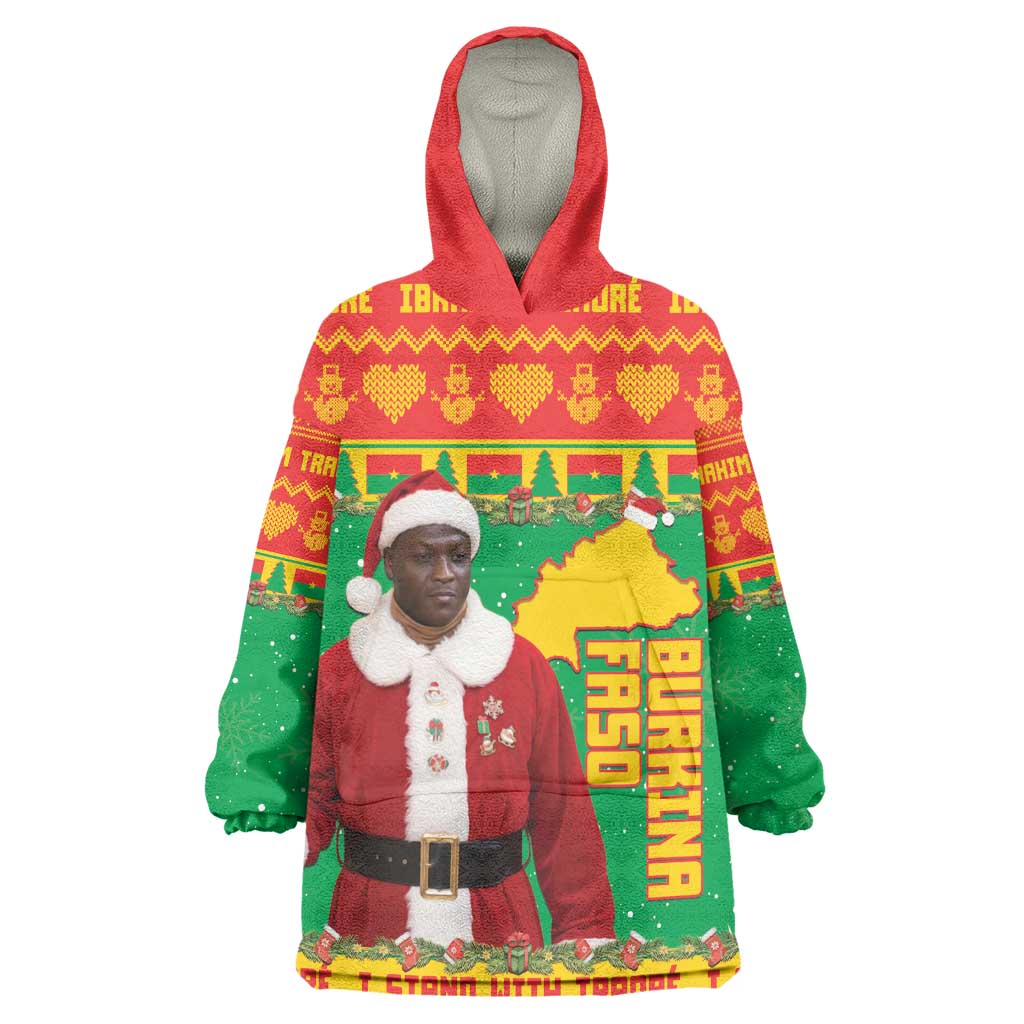 Afro Burkina Faso Christmas Spirit Kid Wearable Blanket Hoodie Stand With Traore Stand With Hope - African Pride
