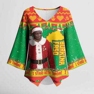 Burkina Faso Christmas Kimono Sleeve Blouse I Stand With Traore