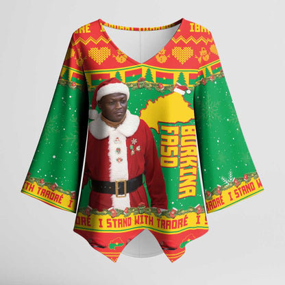 Burkina Faso Christmas Kimono Sleeve Blouse I Stand With Traore