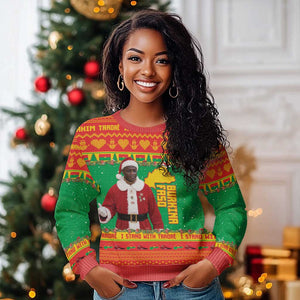 Afro Christmas in Burkina Faso Ibrahim Traore Ugly Christmas Sweater Merry Christmas - African Pride