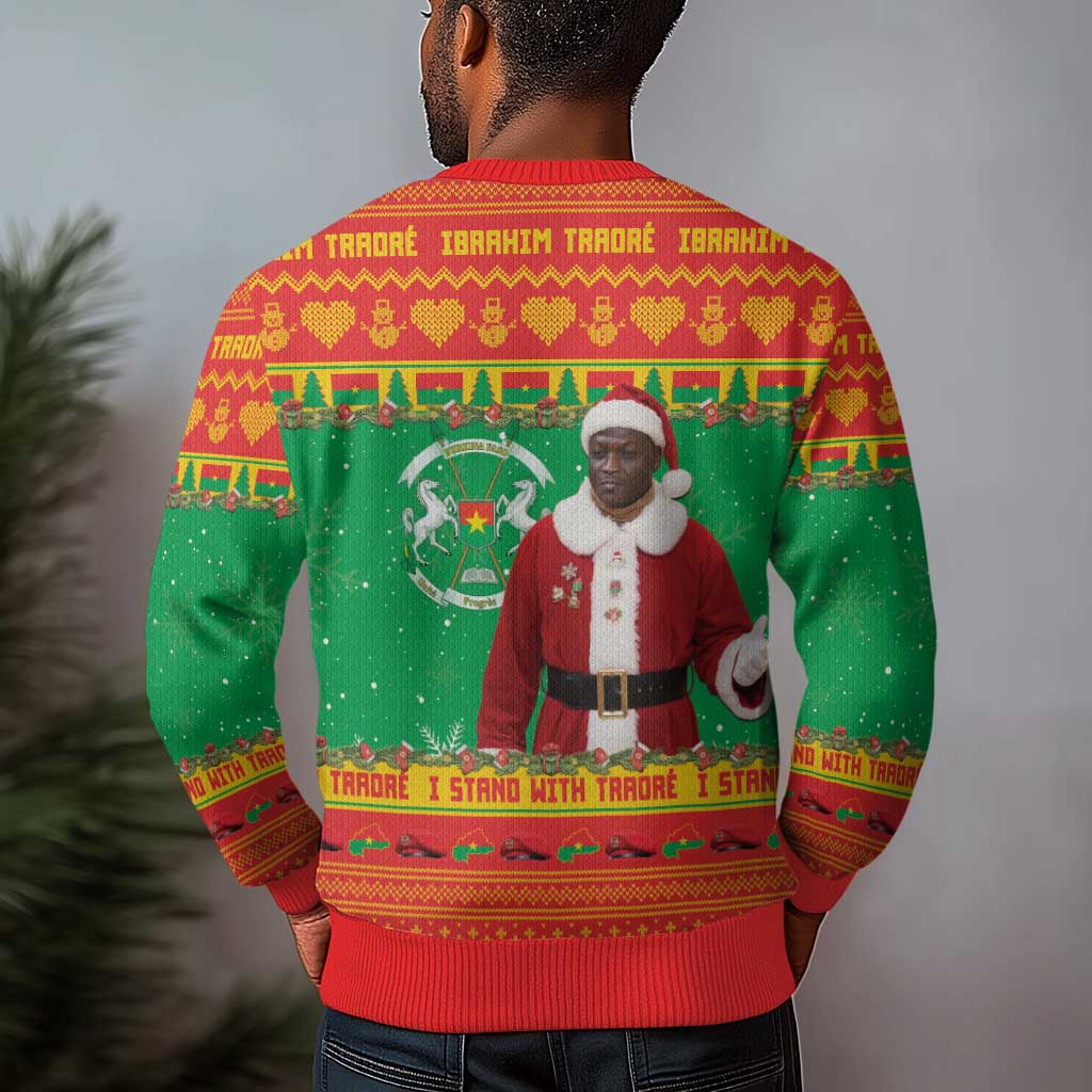 Afro Christmas in Burkina Faso Ibrahim Traore Ugly Christmas Sweater Merry Christmas - African Pride