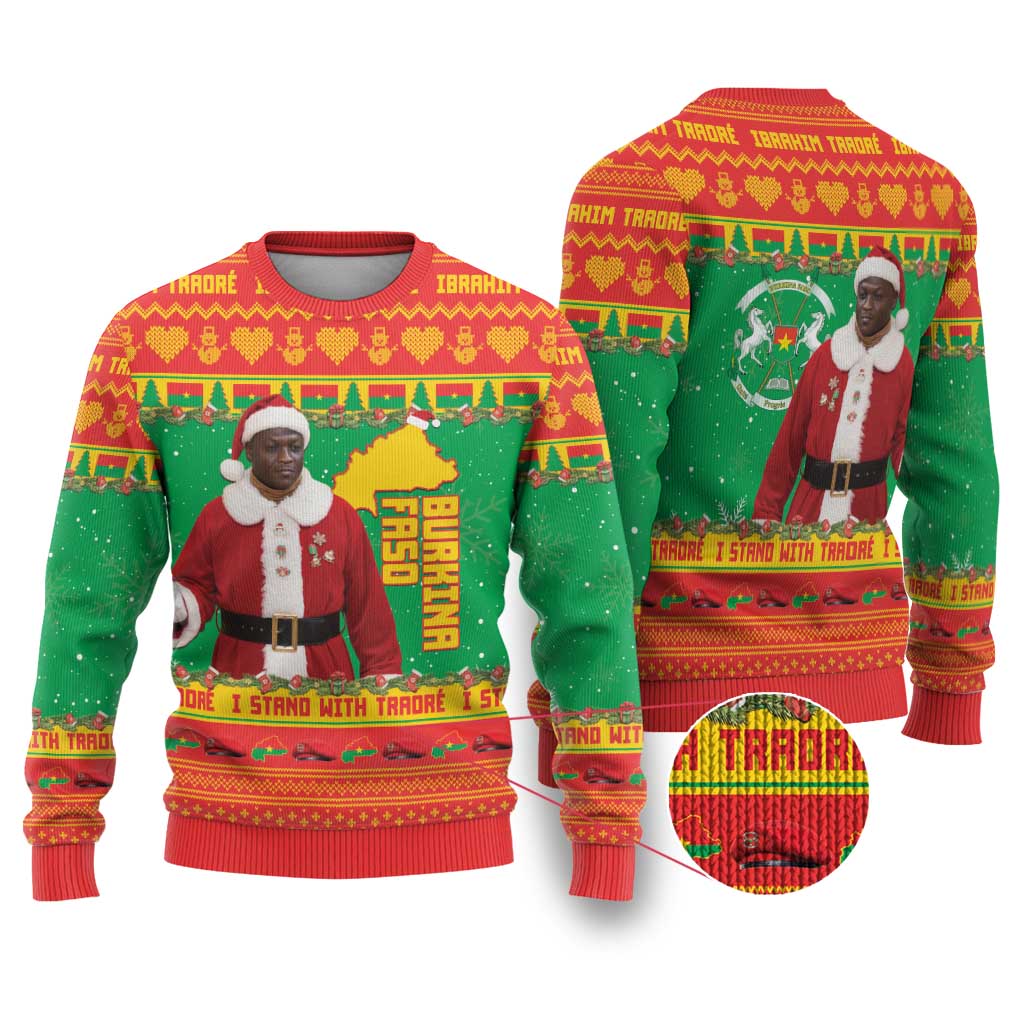 Afro Christmas in Burkina Faso Ibrahim Traore Ugly Christmas Sweater Merry Christmas - African Pride