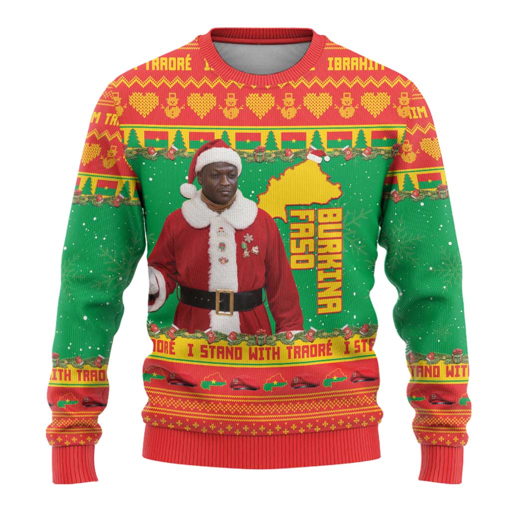 Afro Christmas in Burkina Faso Ibrahim Traore Ugly Christmas Sweater Merry Christmas - African Pride