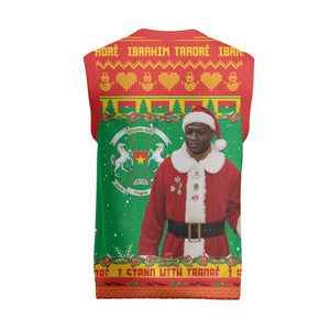 Afro Christmas in Burkina Faso Ibrahim Traore Christmas Knitted V-Neck Vest Merry Christmas - African Pride