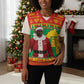 Afro Christmas in Burkina Faso Ibrahim Traore Christmas Knitted V-Neck Vest Merry Christmas - African Pride
