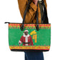 Afro Burkina Faso Christmas Spirit Leather Tote Bag Stand With Traore Stand With Hope - African Pride