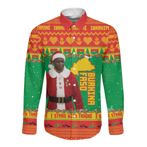 Afro Burkina Faso Christmas Spirit Long Sleeve Button Shirt Stand With Traore Stand With Hope - African Pride