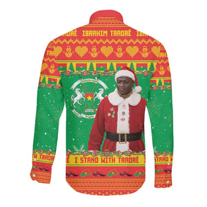 Afro Burkina Faso Christmas Spirit Long Sleeve Button Shirt Stand With Traore Stand With Hope - African Pride