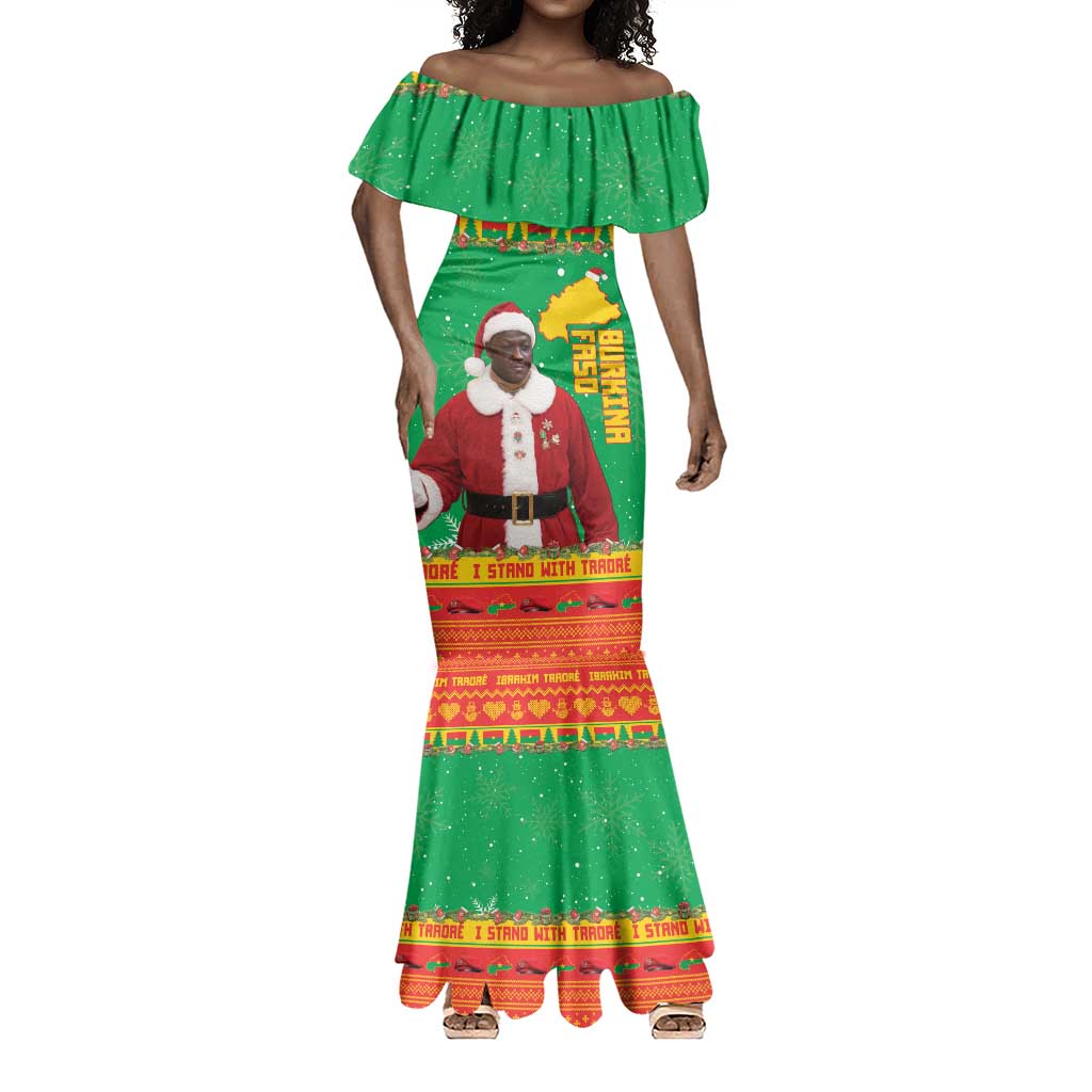 Afro Burkina Faso Christmas Spirit Mermaid Dress Stand With Traore Stand With Hope - African Pride