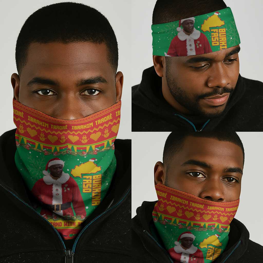 Afro Burkina Faso Christmas Spirit Neck Gaiter Stand With Traore Stand With Hope - African Pride