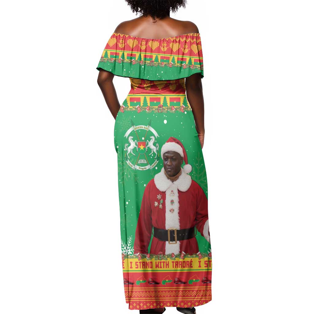 Afro Burkina Faso Christmas Spirit Off Shoulder Maxi Dress Stand With Traore Stand With Hope - African Pride