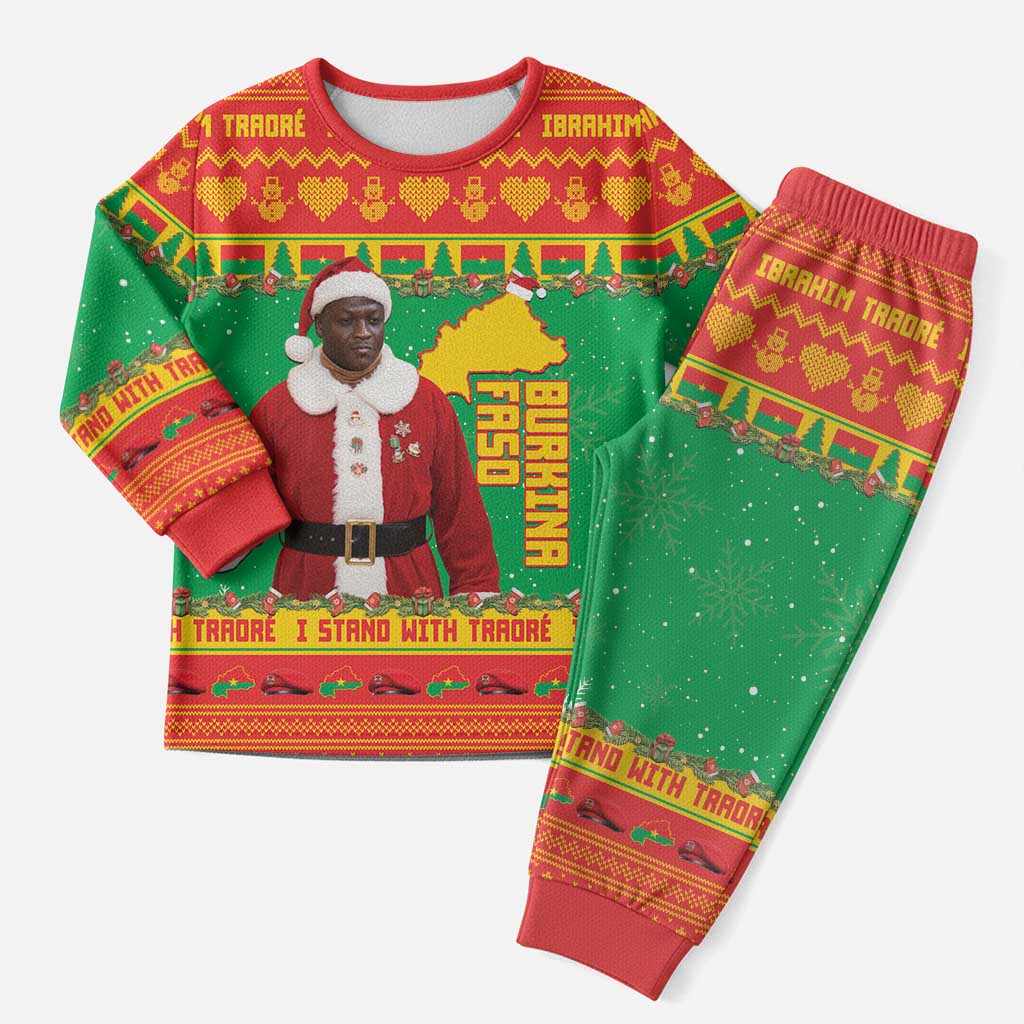 Afro Christmas in Burkina Faso Ibrahim Traore Christmas Pajama Set Merry Christmas - African Pride