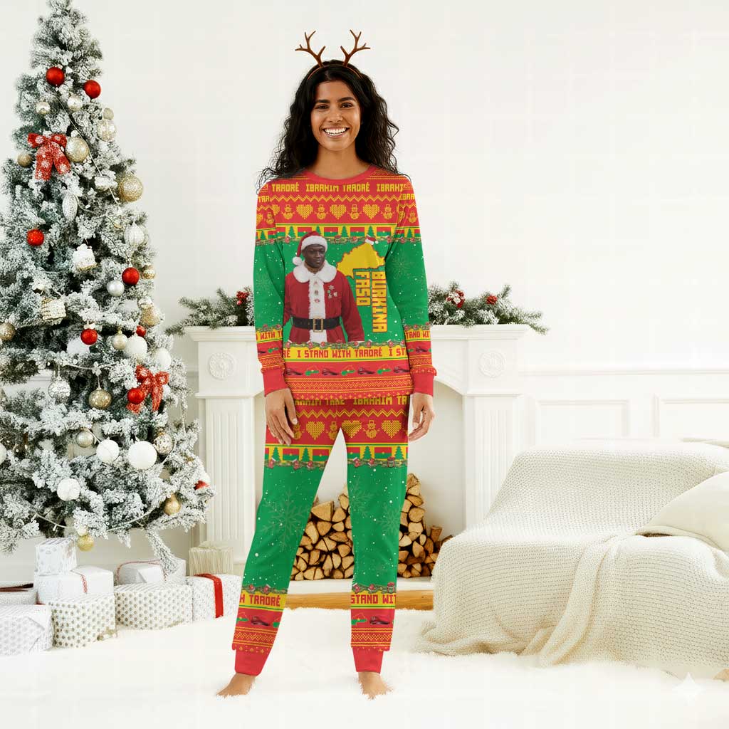 Afro Christmas in Burkina Faso Ibrahim Traore Christmas Pajama Set Merry Christmas - African Pride