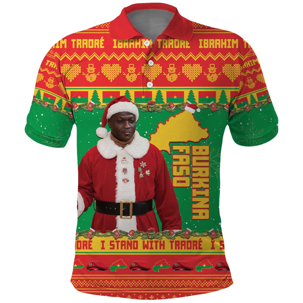Afro Burkina Faso Christmas Spirit Polo Shirt Stand With Traore Stand With Hope - African Pride