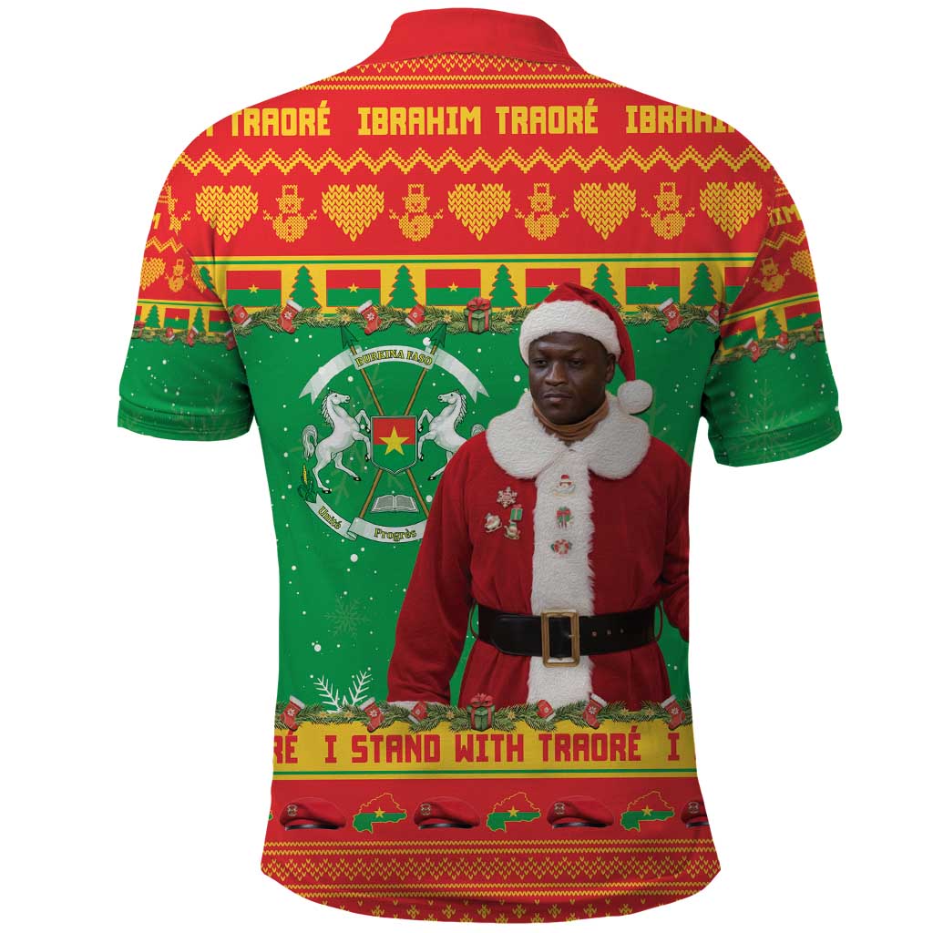 Afro Burkina Faso Christmas Spirit Polo Shirt Stand With Traore Stand With Hope - African Pride