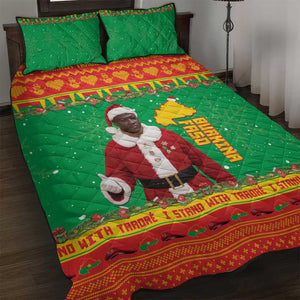 Afro Burkina Faso Christmas Spirit Quilt Bed Set Stand With Traore Stand With Hope - African Pride