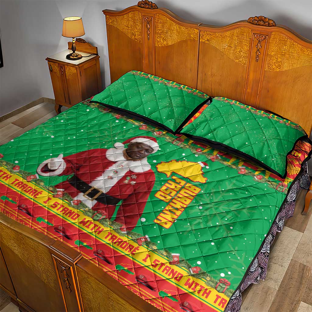 Afro Burkina Faso Christmas Spirit Quilt Bed Set Stand With Traore Stand With Hope - African Pride