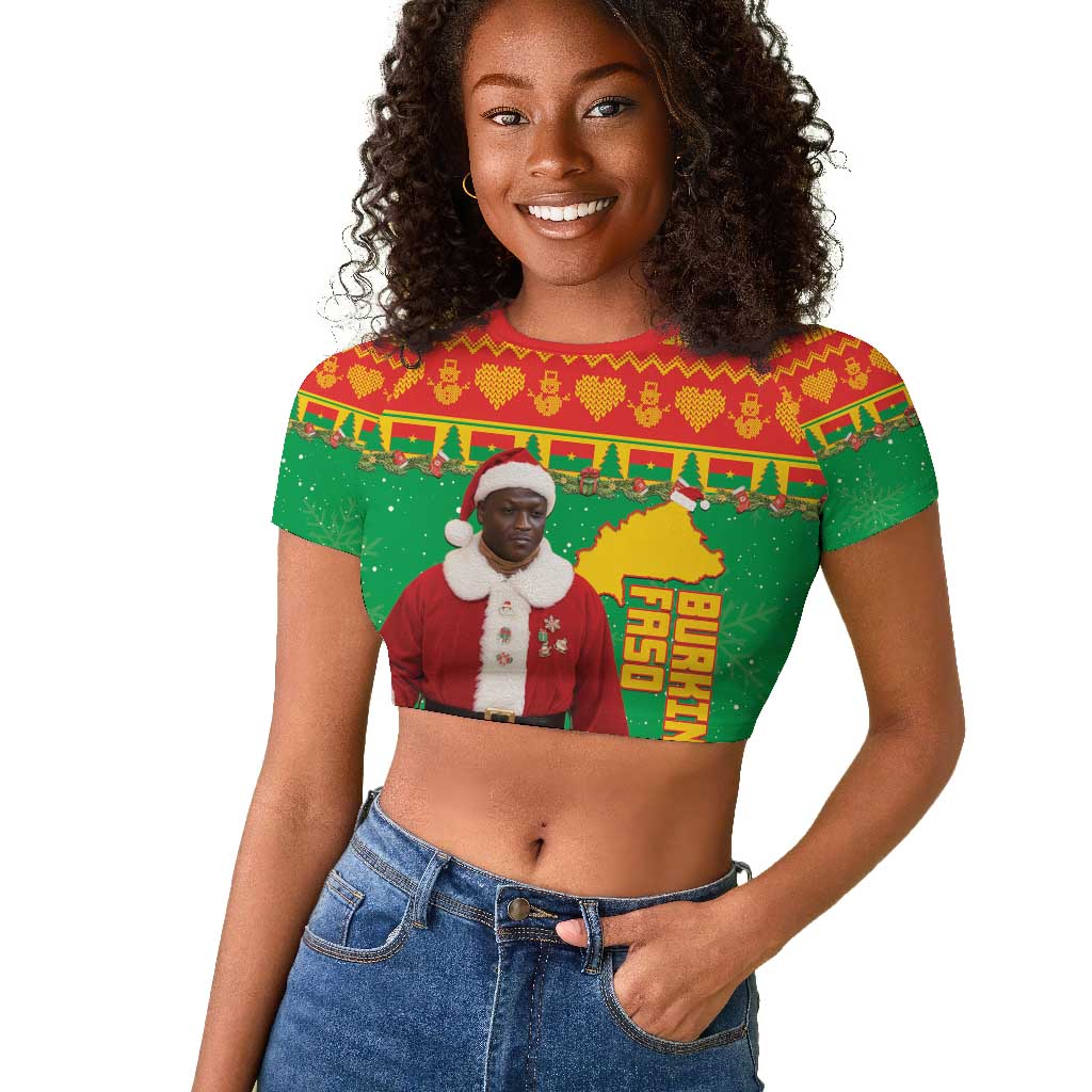 Afro Burkina Faso Christmas Spirit Raglan Cropped T shirt Stand With Traore Stand With Hope - African Pride