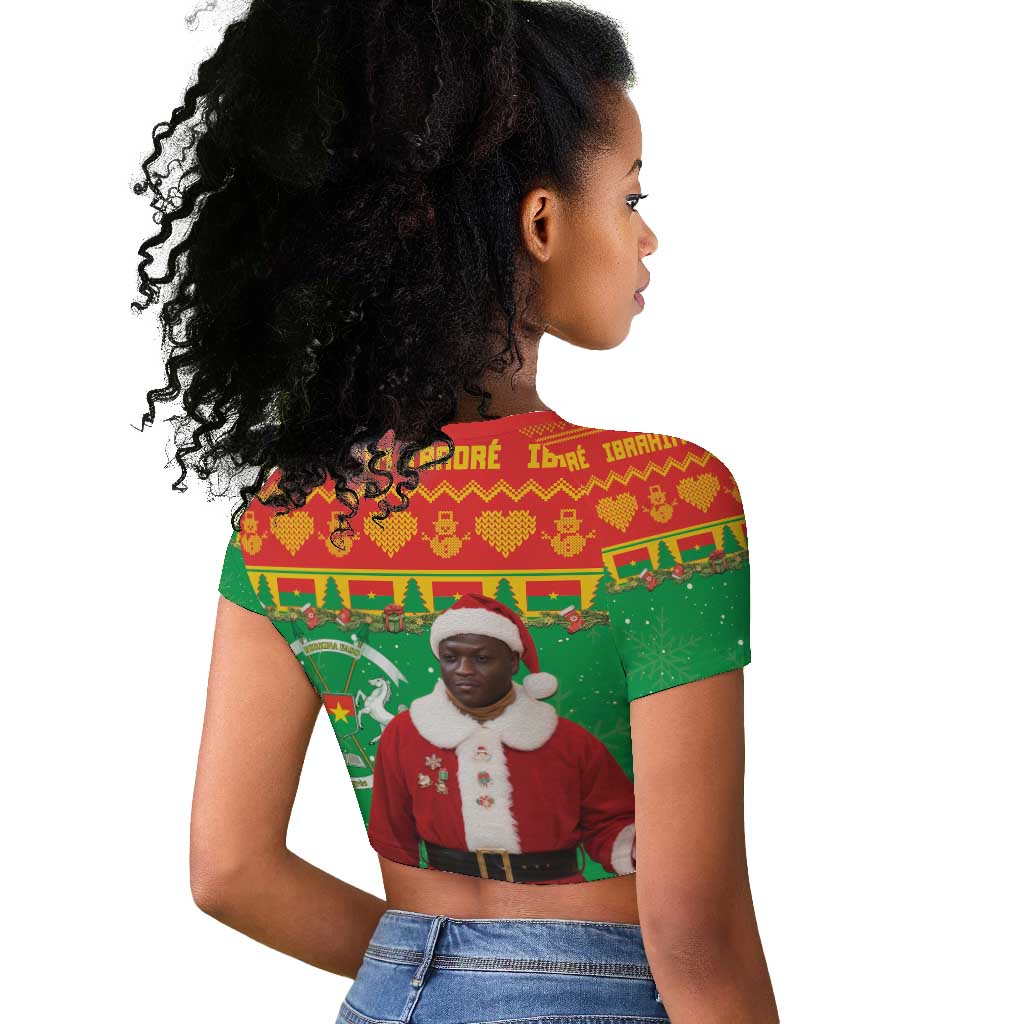 Afro Burkina Faso Christmas Spirit Raglan Cropped T shirt Stand With Traore Stand With Hope - African Pride
