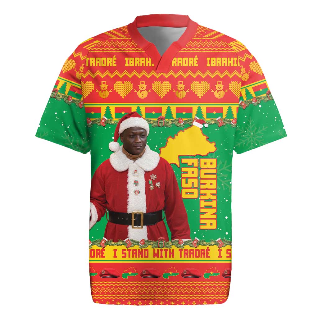 Afro Burkina Faso Christmas Spirit Rugby Jersey Stand With Traore Stand With Hope - African Pride