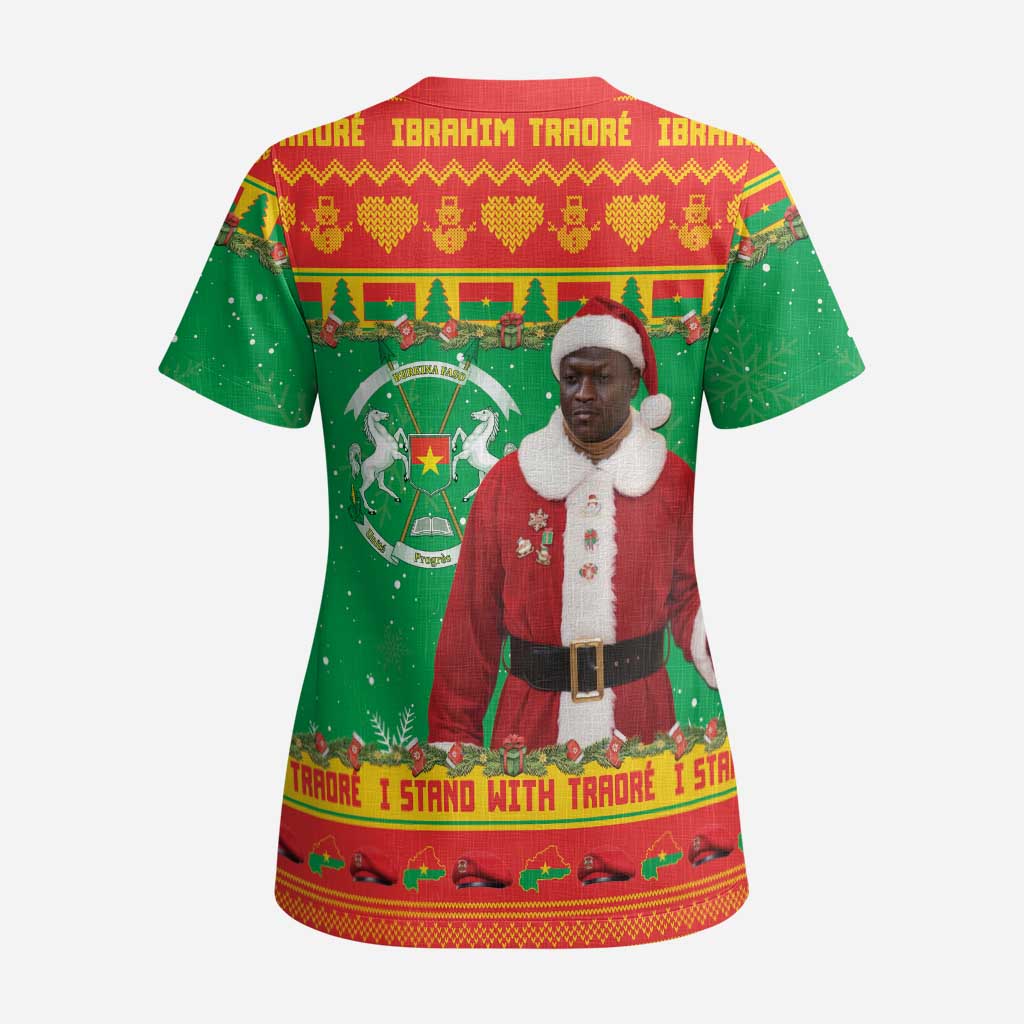 Burkina Faso Christmas Scrub Top I Stand With Traore - African Pride