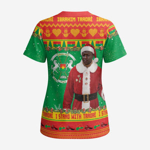 Burkina Faso Christmas Scrub Top I Stand With Traore - African Pride