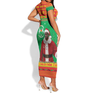 Afro Burkina Faso Christmas Spirit Short Sleeve Bodycon Dress Stand With Traore Stand With Hope - African Pride