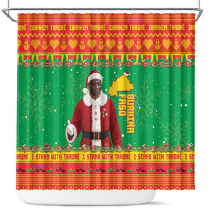 Afro Burkina Faso Christmas Spirit Shower Curtain Stand With Traore Stand With Hope - African Pride