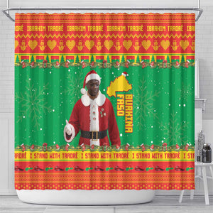 Afro Burkina Faso Christmas Spirit Shower Curtain Stand With Traore Stand With Hope - African Pride