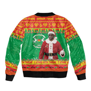 Afro Burkina Faso Christmas Spirit Sleeve Zip Bomber Jacket Stand With Traore Stand With Hope - African Pride