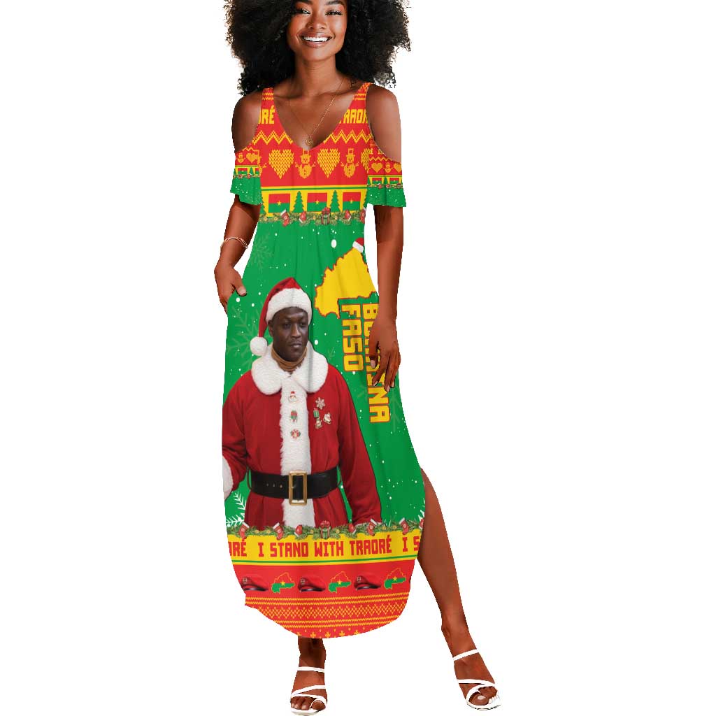 Afro Burkina Faso Christmas Spirit Summer Maxi Dress Stand With Traore Stand With Hope - African Pride