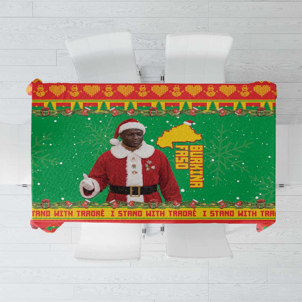 Afro Burkina Faso Christmas Spirit Tablecloth Stand With Traore Stand With Hope - African Pride