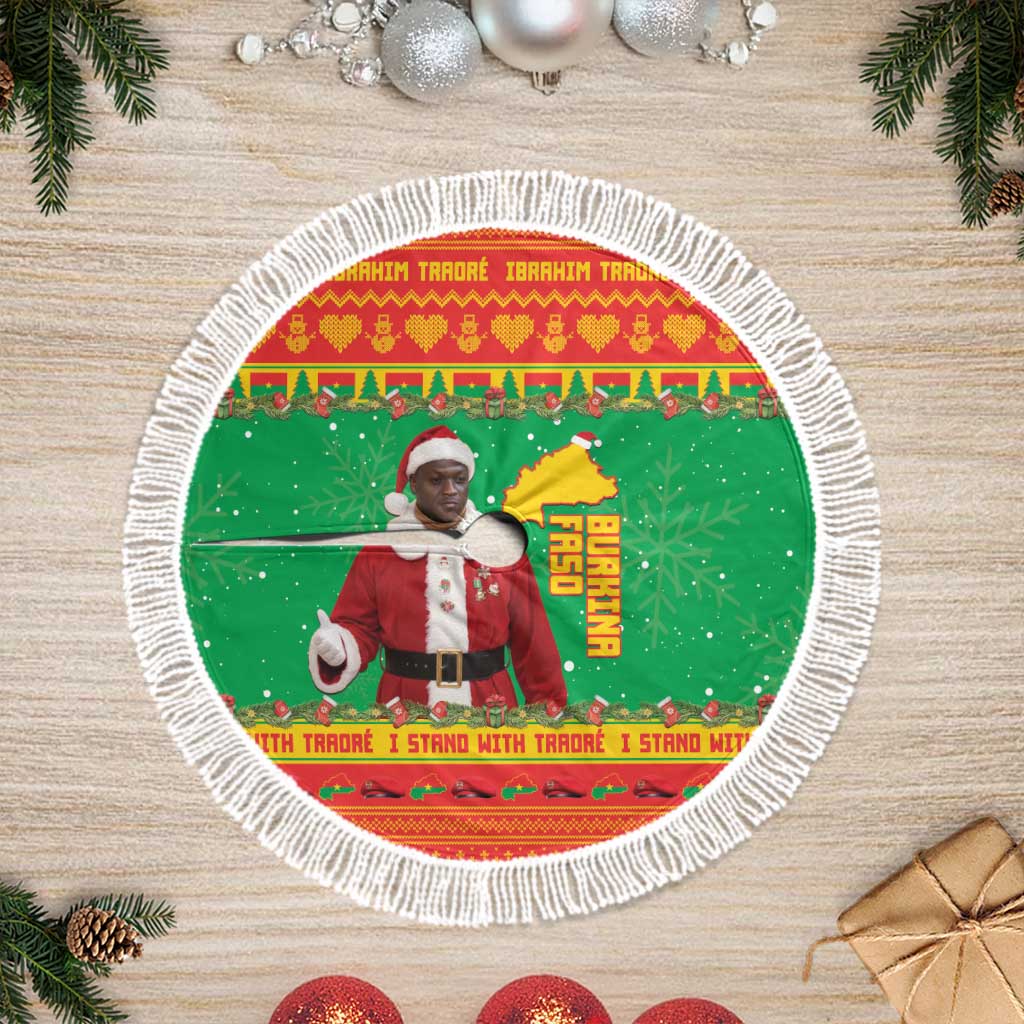 Afro Christmas in Burkina Faso Ibrahim Traore Tree Skirt Merry Christmas - African Pride