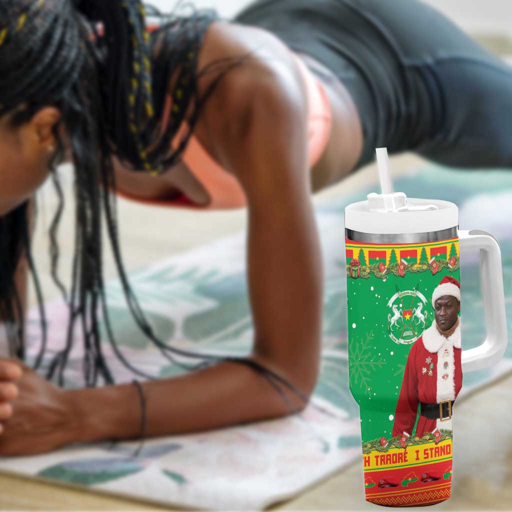 Afro Burkina Faso Christmas Spirit Tumbler With Handle Stand With Traore Stand With Hope - African Pride