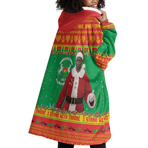 Afro Burkina Faso Christmas Spirit Wearable Blanket Hoodie Stand With Traore Stand With Hope - African Pride