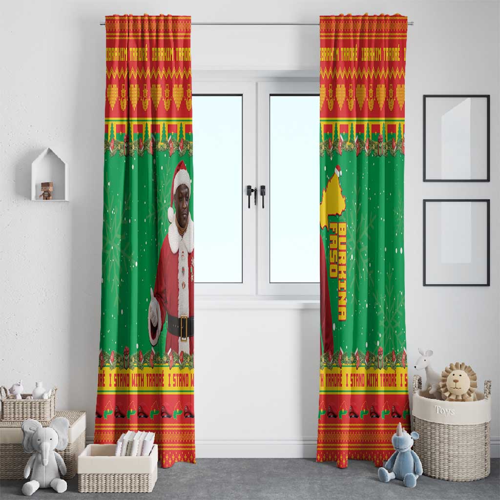 Afro Burkina Faso Christmas Spirit Window Curtain Stand With Traore Stand With Hope - African Pride