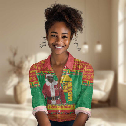 Afro Burkina Faso Christmas Spirit Women Casual Shirt Stand With Traore Stand With Hope - African Pride