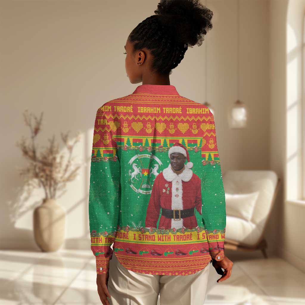 Afro Burkina Faso Christmas Spirit Women Casual Shirt Stand With Traore Stand With Hope - African Pride
