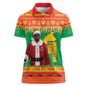Afro Burkina Faso Christmas Spirit Women Polo Shirt Stand With Traore Stand With Hope - African Pride