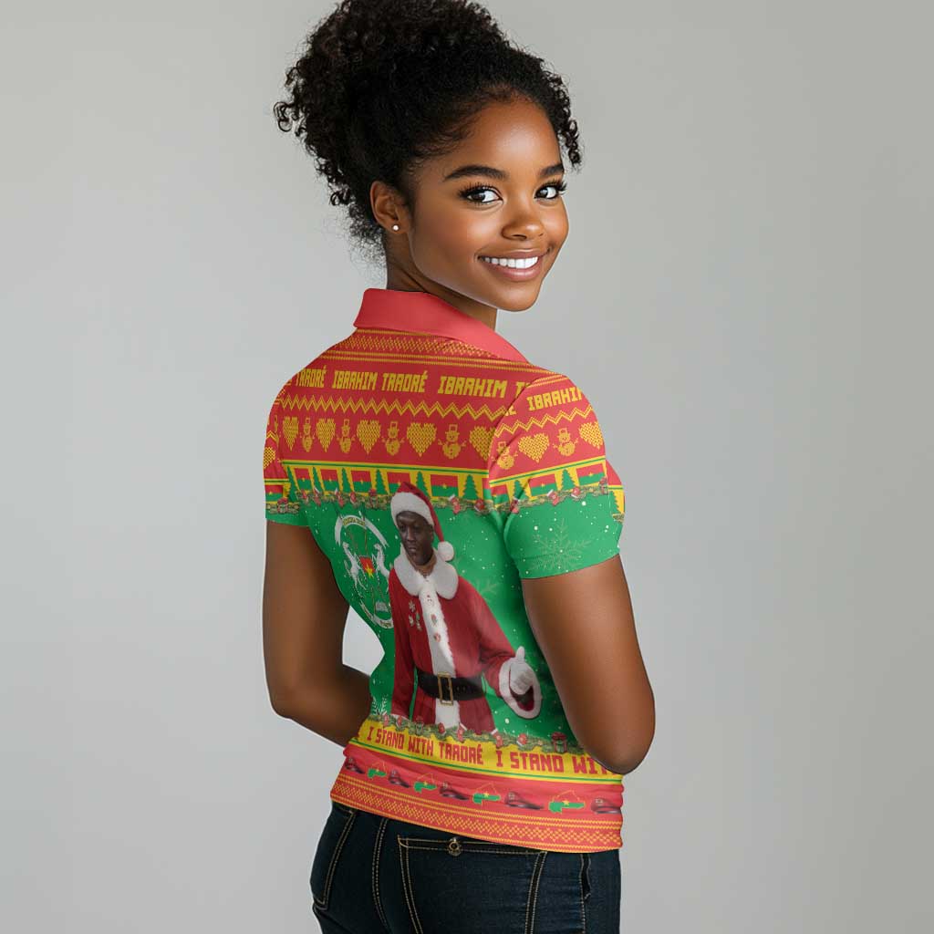 Afro Burkina Faso Christmas Spirit Women Polo Shirt Stand With Traore Stand With Hope - African Pride