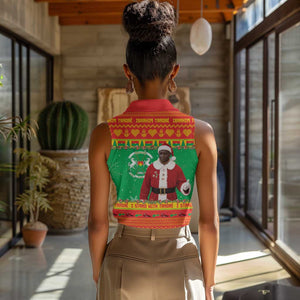 Afro Burkina Faso Christmas Spirit Women Sleeveless Polo Shirt Stand With Traore Stand With Hope - African Pride