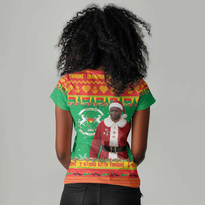Afro Burkina Faso Christmas Spirit Women V-Neck T-Shirt Stand With Traore Stand With Hope - African Pride