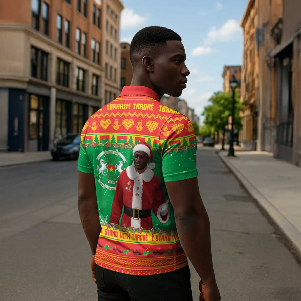 Burkina Faso Christmas Zipper Polo Shirt I Stand With Traore