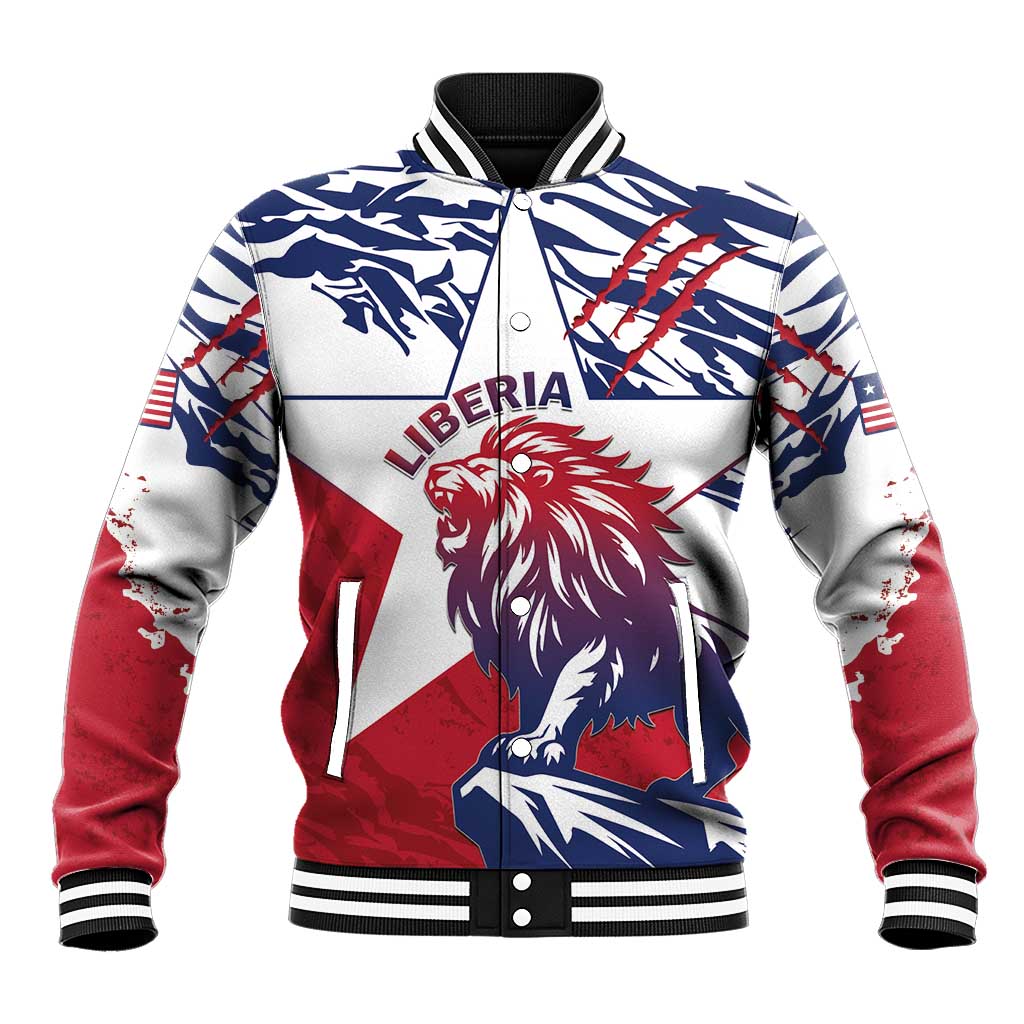 Personalised Afro Liberia Baseball Jacket African King Lion - Grunge Style LT15