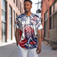 Personalised Afro Liberia Baseball Jersey African King Lion - Grunge Style