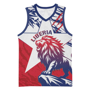 Personalised Afro Liberia Basketball Jersey African King Lion - Grunge Style - African Pride